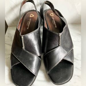 Liz claiborne flex sz 10 brown block heel sandals